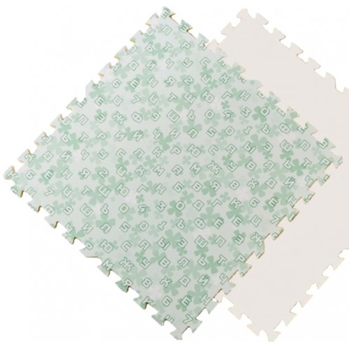 Коврик пазл 60см*60см зелёные буквы и цифры. MTP-601061