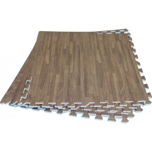 Мягкий паркет тёмный 60WD. Коврики пазлы 60*60*1см